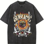 Sun vintage washed oversized T-shirt in Black