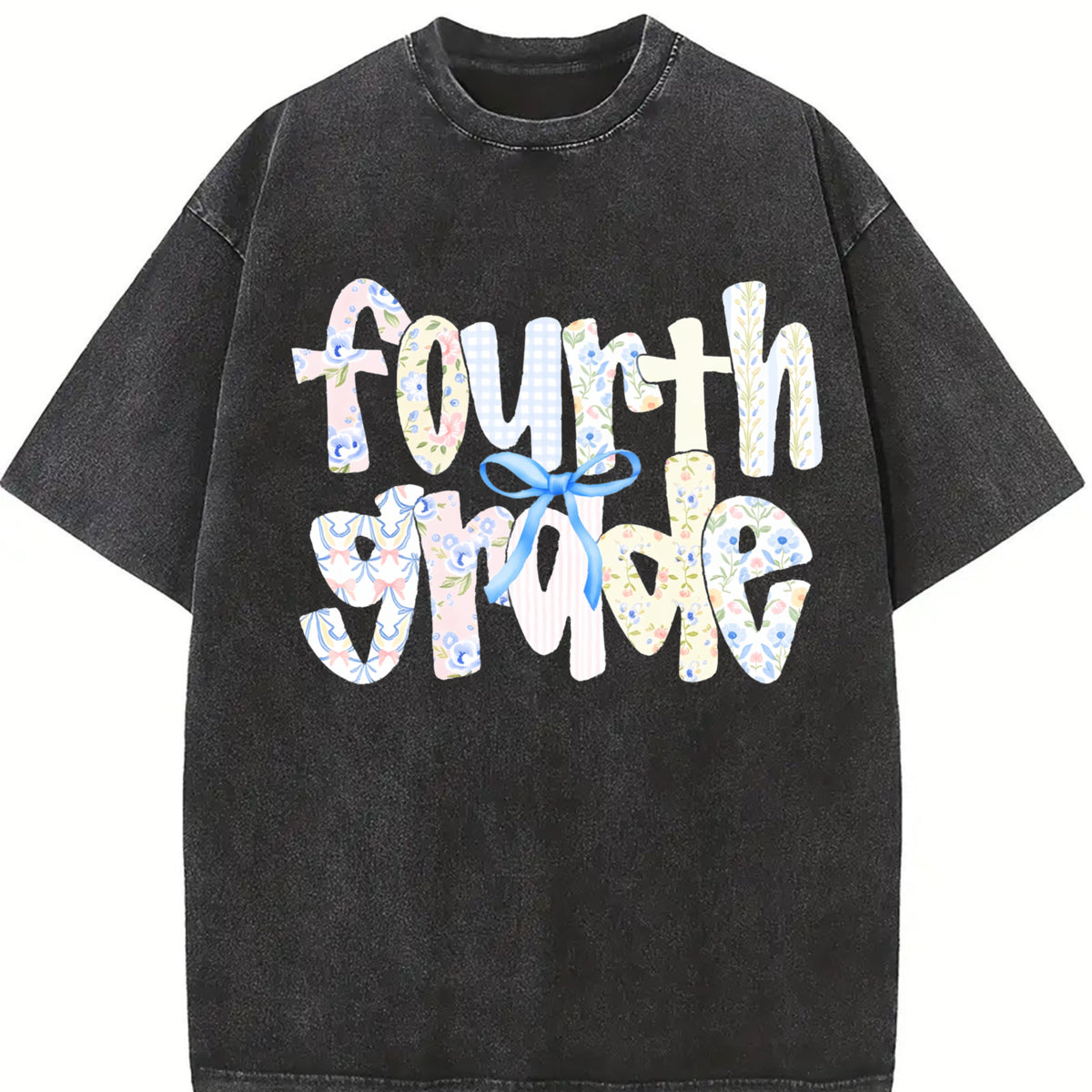 Fourth Grade Teacher Vintage Washed T-Shirt in Black