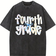 Fourth Grade Teacher Vintage Washed T-Shirt in Black
