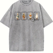 Yoga Geese Vintage Washed T-Shirt in Gray