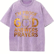 For the Urban Explorer Who Believes: I'm PROOF THAT GOD Vintage Washed T-Shirt in Purple