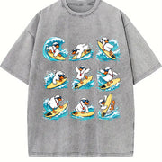 Surfing Goose Surfer Vintage Washed T-Shirt in Gray