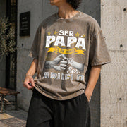 Grandpa for Grandfather Vintage Washed T-Shirt in Brown