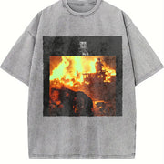 Horse by a Burning House Vintage Washed T-Shirt in Gray