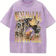 Mentally ILL Totally Chill Vintage Washed T-Shirt in Purple