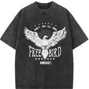 Thick Retro with Washable Softness Vintage Washed T-Shirt in Black
