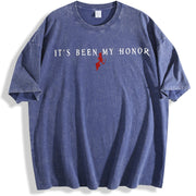 Onyx Storm Liam Mairi Liam Quotes vintage washed oversized T-shirt in Blue