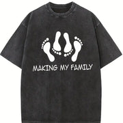 Making My Family Horseshoes Vintage Washed T-Shirt in Black