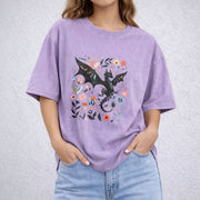 Abraxos Flower vintage washed oversized T-shirt in Purple