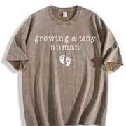 Cute Pregnancy ® Growing a Tiny Human Vintage Washed T-Shirt in Brown