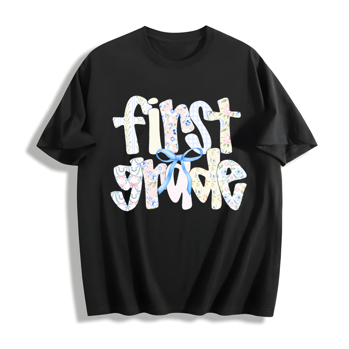 First Grade Teacher Cotton T-Shirt in Black