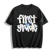 First Grade Teacher Cotton T-Shirt in Black
