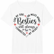 Besties Connected by Heart Cotton T-Shirt in White