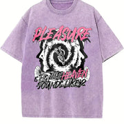 Pleasure Heart Graphic Vintage Washed T-Shirt in Purple