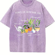 For Plant Parent Humor Vintage Washed T-Shirt in Purple