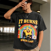 It Burns When I Pee Vintage Washed T-Shirt in Black