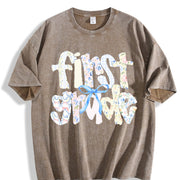First Grade Teacher Vintage Washed T-Shirt in Brown