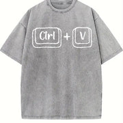 Copy Paste Matching Vintage Washed T-Shirt in Gray