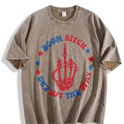 Boom Bitch Get Out the Way Vintage Washed T-Shirt in Brown