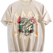 Easy Tiger Vintage Washed T-Shirt in Beige