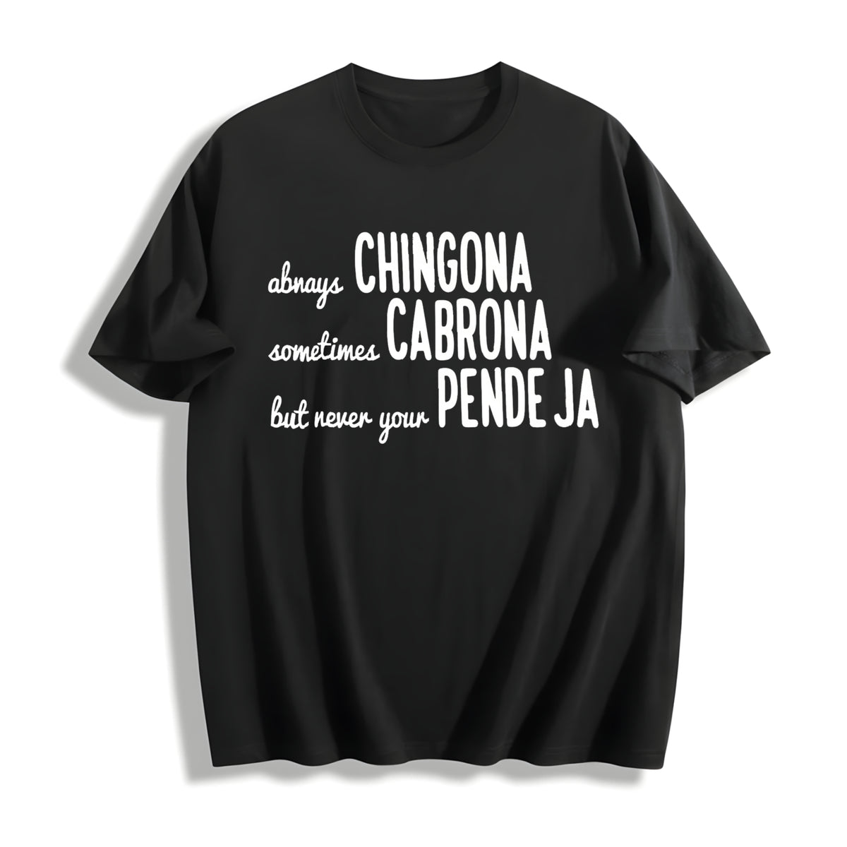 Mexican Spanish Chingona Cotton T-Shirt in Black