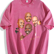 Charles Barkley Shaq Ernie Johnson And Kenny Smith TNT vintage washed oversized T-shirt in Red