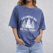 Columbia Inn Pine Tree Vermont vintage washed oversized T-shirt in Blue