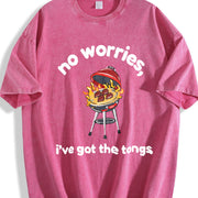 Dad BBQ Dad Who Love to Grill Vintage Washed T-Shirt in Red