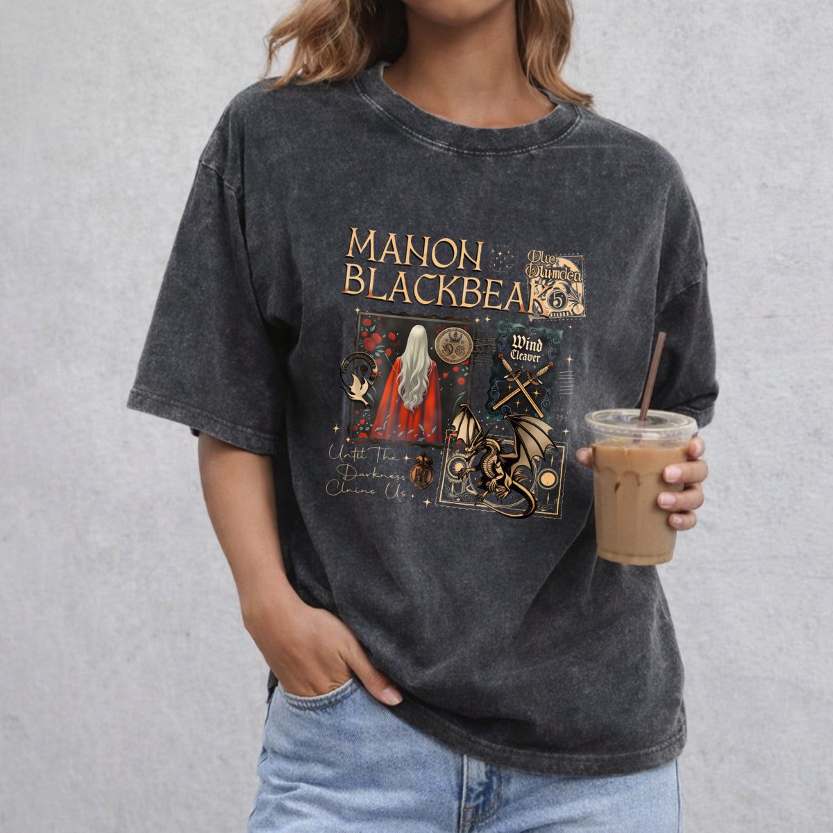 Manon Blackbeak vintage washed oversized T-shirt in Black