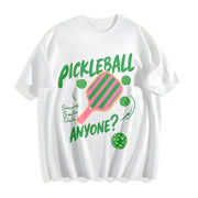 Pickleball Playing Paddleball Sport Cotton T-Shirt in White