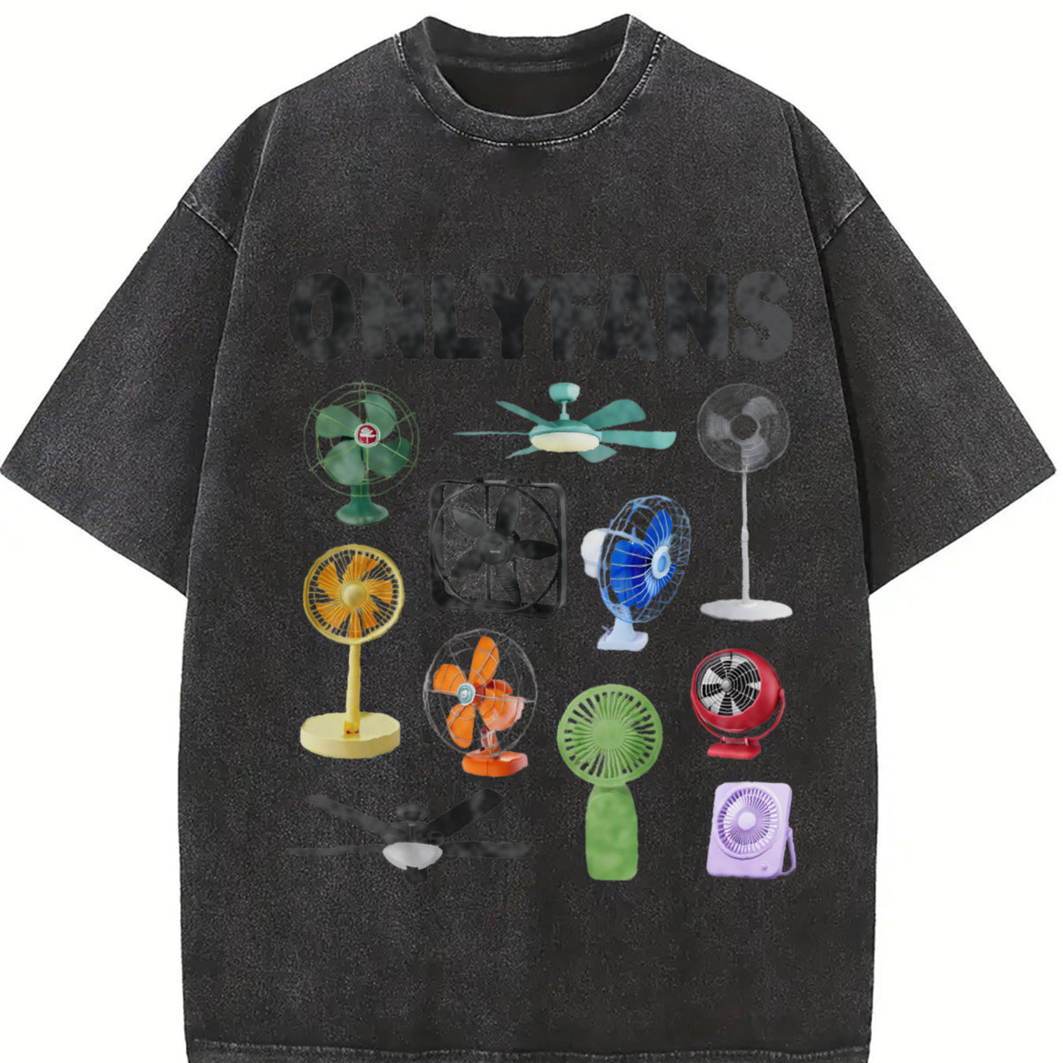 Onlyfans Cursed Ironic Twitter Meme Vintage Washed T-Shirt in Black