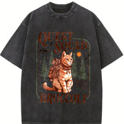 Onyx Storm Quest Squad Broccoli Vintage Washed T-Shirt in Black