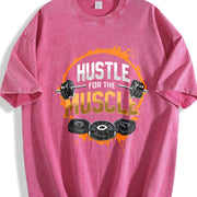 Hustle for the Muscle Vintage Washed T-Shirt in Red