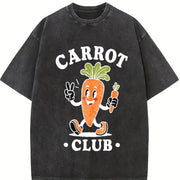 Carrot Club Toddler Cute Veggie Baby Easter Baby Shower Vintage Washed T-Shirt in Black