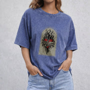 Throne of Glass Fireheart vintage washed oversized T-shirt in Blue