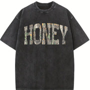 Retro Camo Western Camouflage Western Concert vintage washed oversized T-shirt in Black
