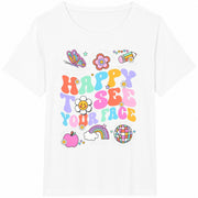 Happy to See Your Face Cotton T-Shirt in White