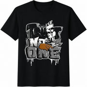 Urban Graffiti Cartoon Cotton T-Shirt in Black