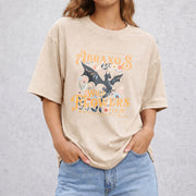 Abraxos Flower vintage washed oversized T-shirt in Beige