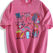 ZestLoop Coquette Baseball Vintage Washed T-Shirt in Red
