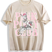 Chappell Roan Pink Pony Club Vintage Washed T-Shirt in Beige