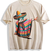 For Formal Urban Distressed Enthusiasts Vintage Washed T-Shirt in Beige