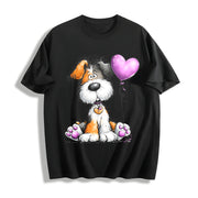 Cute Pet Animal Series Cotton T-Shirt in Black