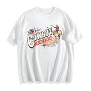 Rodeo Retro Western Cotton T-Shirt in White