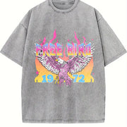 Free Bird 1972 America Vintage Washed T-Shirt in Gray