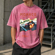 Monaco Grand Prix 1984 Vintage Washed T-Shirt in Red