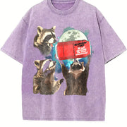 Three Raccoons Coke Zero vintage washed oversized T-shirt in Purple