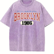 Williamsburg Brooklyn 1986 Sleeveless Tank Vintage Washed T-Shirt in Purple