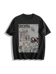Retro Cowboy Bebop Anime Mineral Anime Manga Heavy Cotton T-Shirt in Black