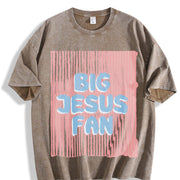 Big Jesus Fan vintage washed oversized T-shirt in Brown
